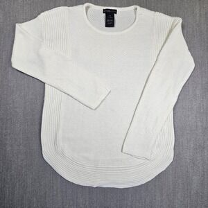 Design History Women's Ivory Sweater Long Sleeve Round Neck Size Small S